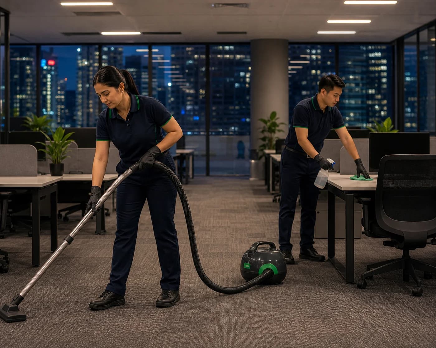 Medical practice staff admin workstation cleaning — office areas sanitised
