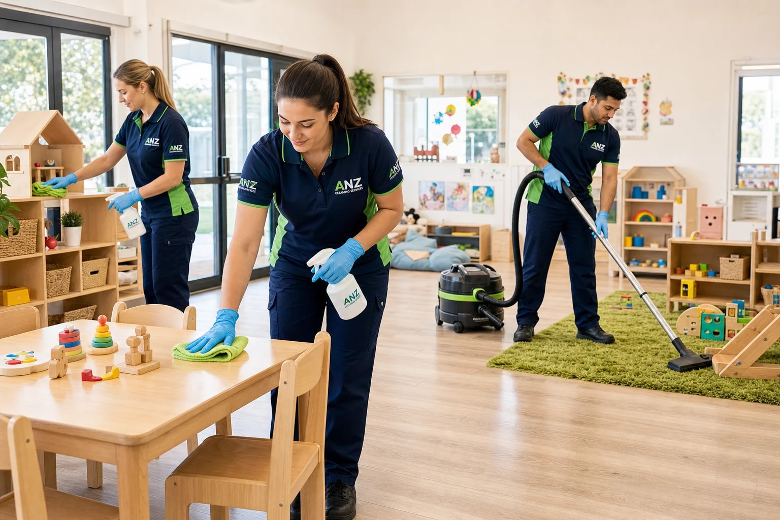 Childcare Cleaning — Sydney Commercial Cleaning — Sydney CBD after-hours commercial cleaning team