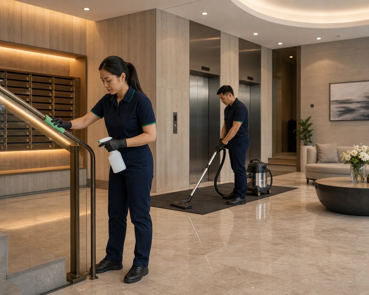 Hotel Cleaning — Sydney Commercial Cleaning — Sydney CBD after-hours commercial cleaning team