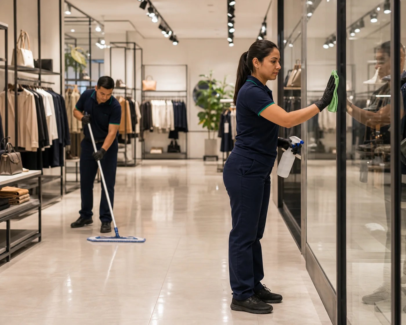Retail Cleaning — Sydney Commercial Cleaning — Sydney CBD after-hours commercial cleaning team