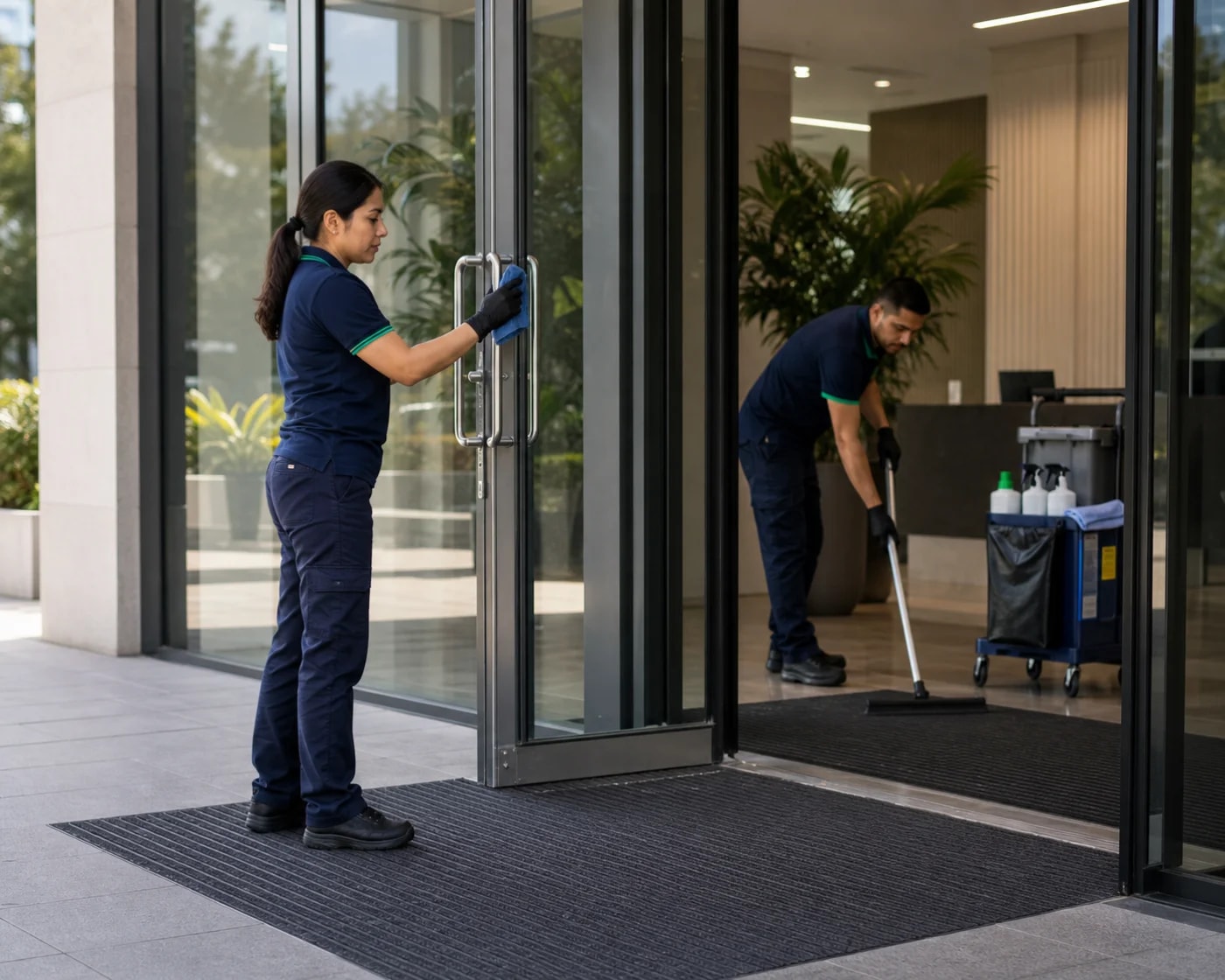 Window Cleaning — Sydney Commercial Cleaning — Sydney CBD after-hours commercial cleaning team