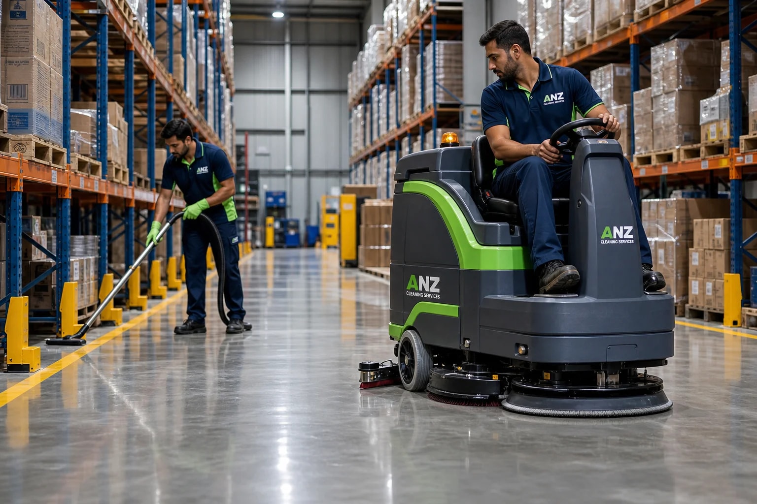 Warehouse Cleaning — Sydney Commercial Cleaning — Sydney CBD after-hours commercial cleaning team